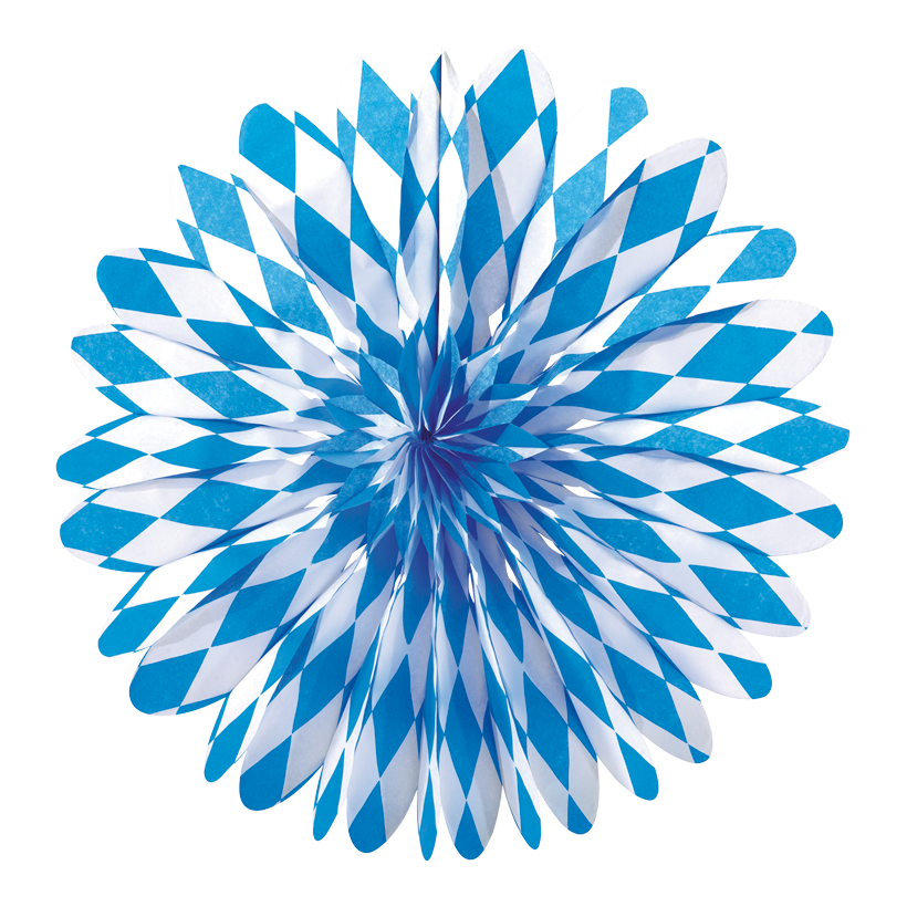 # Fan Bavaria 35 cm Ø, paper, bavarian rhomb, flame-resistent