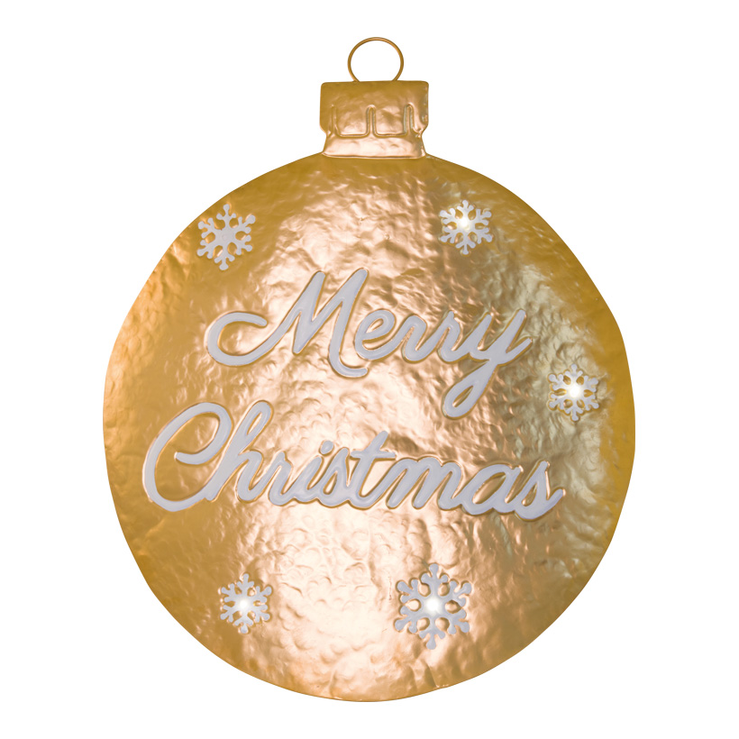 Weihnachtskugel, 70cm aus Metall, flach, mit Aufsteller, "Merry Christmas"