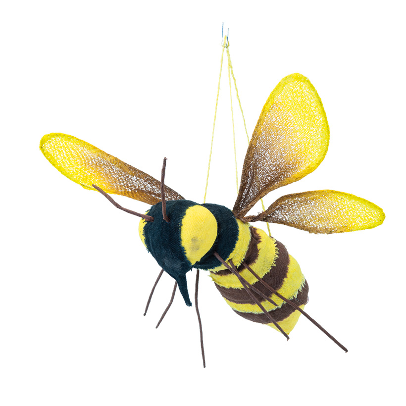 Bee, L: 30cm B: 24cm with hanger, made of styrofoam & synthetic fibre