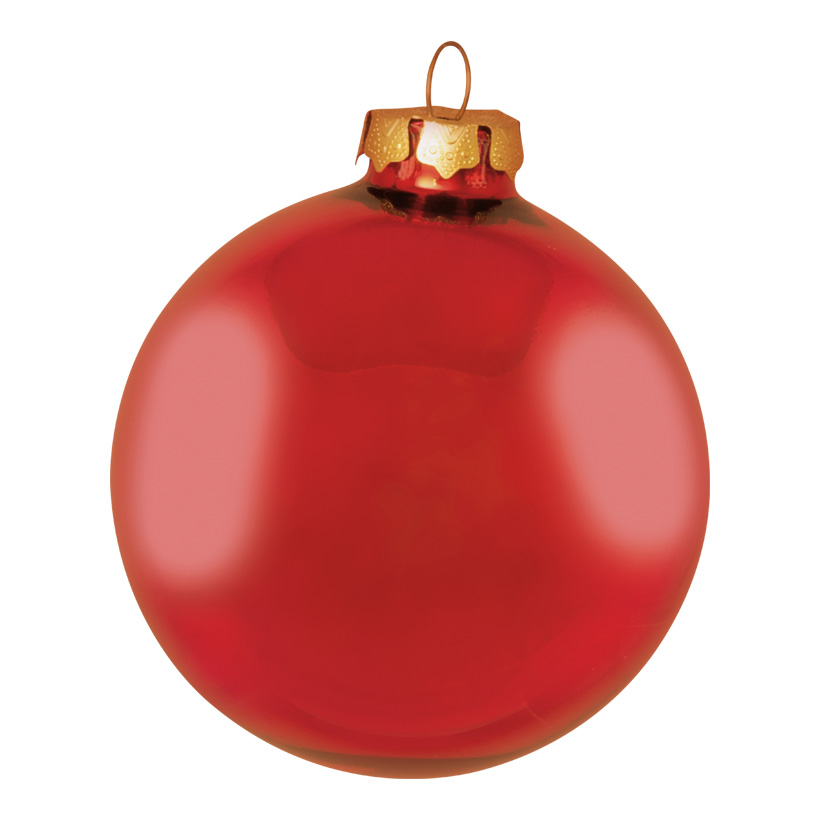 # Christmas balls, red shiny, Ø 6cm, made of glass, 6 pcs./blister