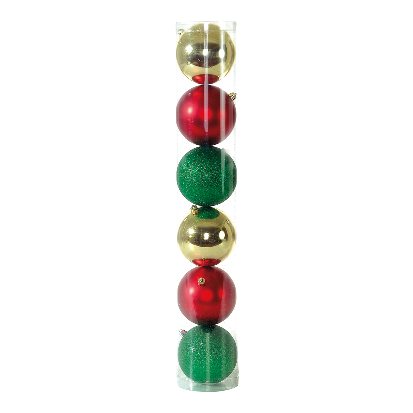Christmas ball set, Ø 10cm, 6 pcs./box, plastic