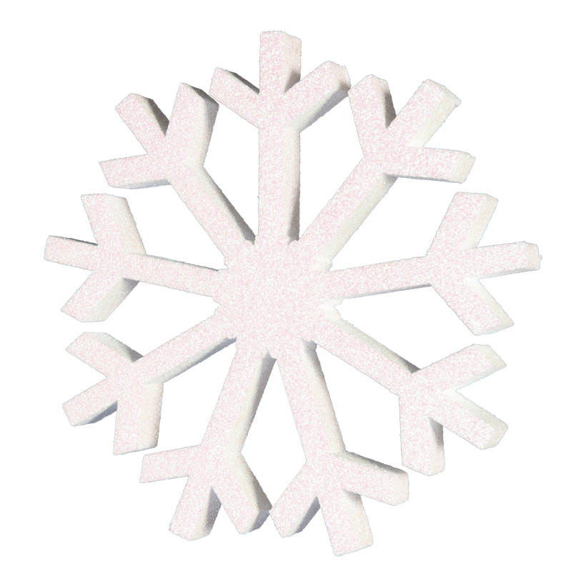 Snowflake Ø 30cm glittered, with hanger, made of styrofoam