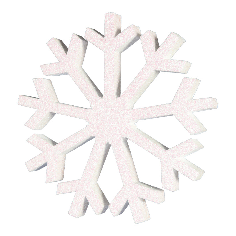 Schneeflocke Ø 30cm beglittert, mit Hänger, aus Styropor