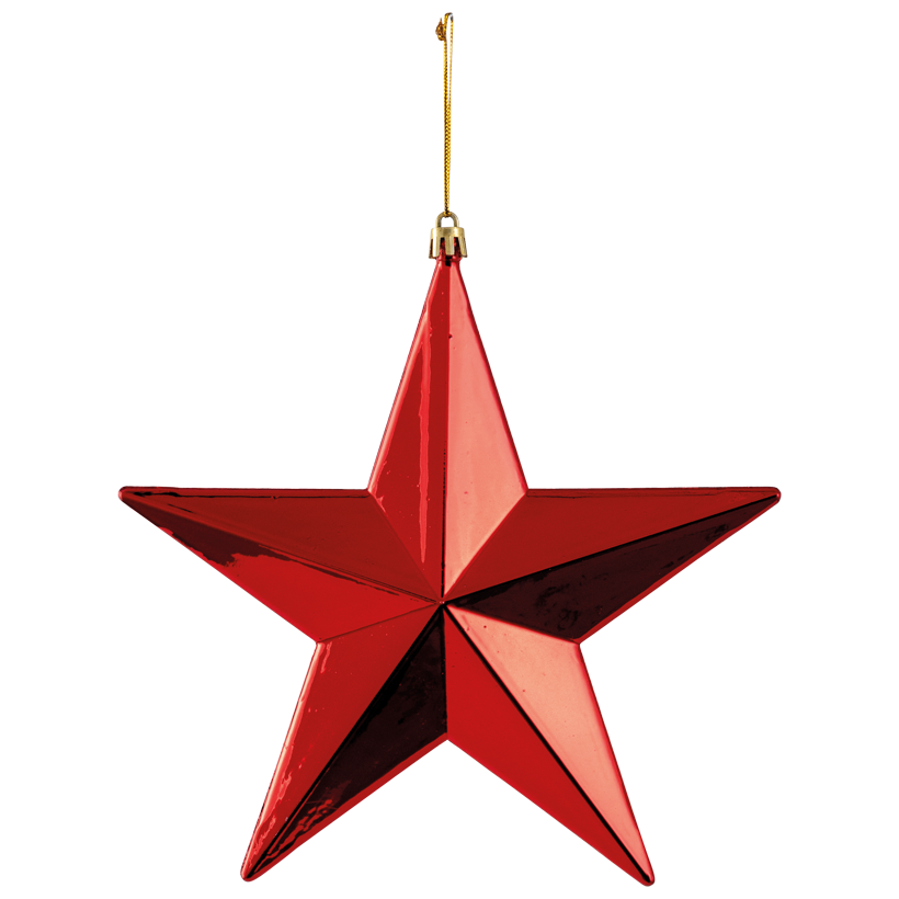Étoile, brillantes, 20cm en plastique, avec suspension