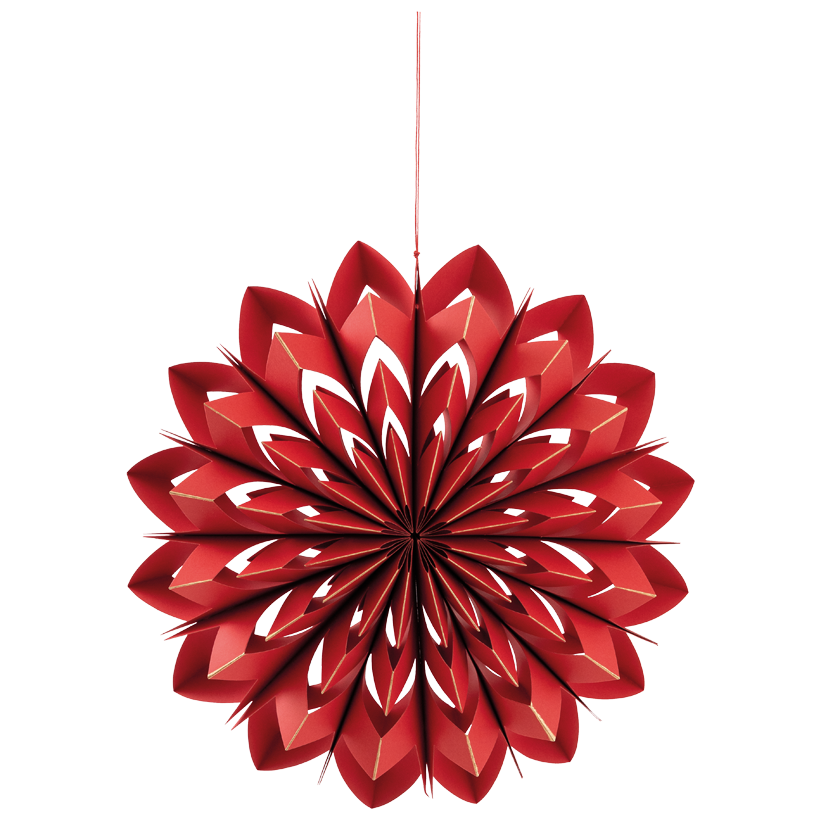 Snowflake, foldable, Ø 40cm out of paper, double-layered, with hanger, with magnetic closure