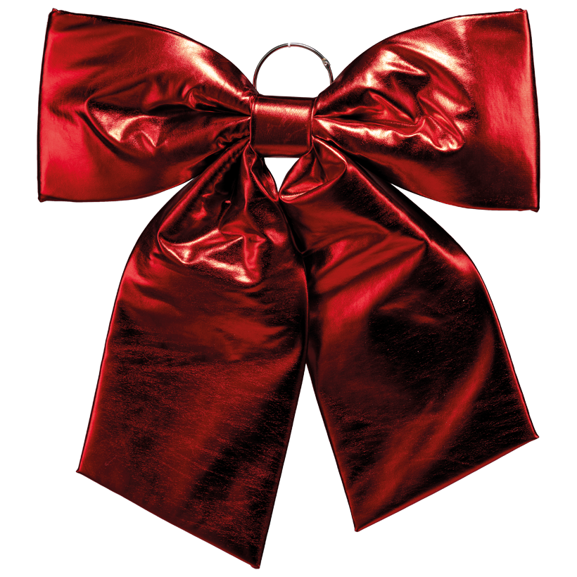 Bow, shiny, lightly padded, 48x42cm out of polyester, with metal ring, for indoor and outdoor