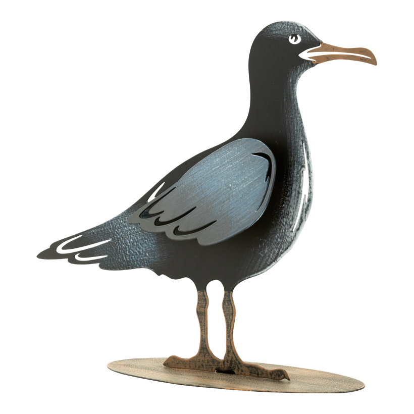 Möwe, 26x20x8cm 2-teilig, aus Metall, flach