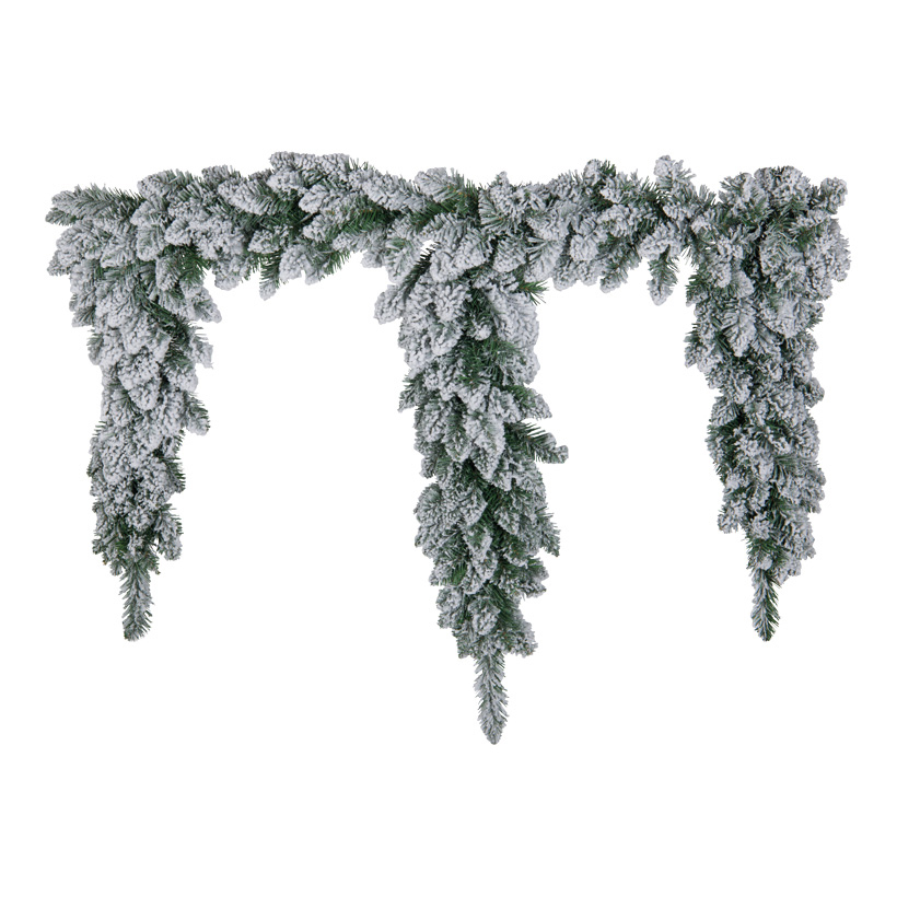 Noble fir frieze, 100cm Ø25cm, Zapfenlänge: 60/80/60cm out of plastic, snowed