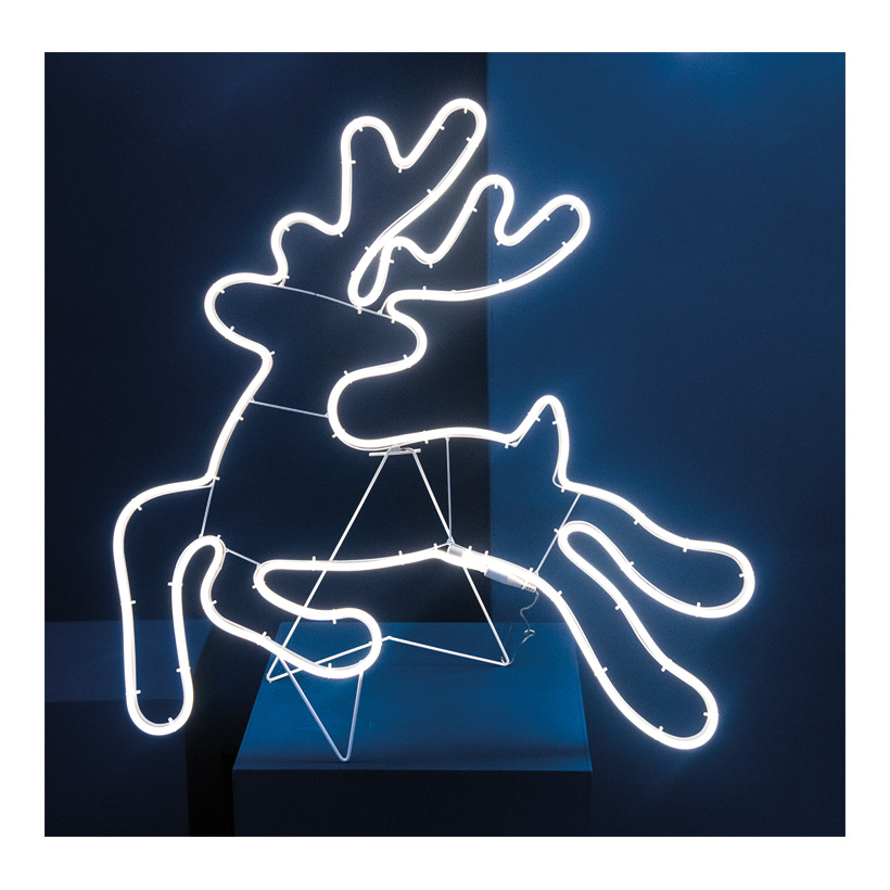 Neon-Figur "Rentier", 72x75cm 230V, IP44, 1,5m Zuleitung, LED-Lampe mit Stecker,  springend
