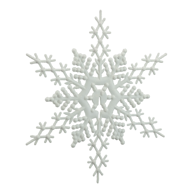 Schneeflocke, Ø 28cm aus Kunststoff, mit Nylon- Hänger