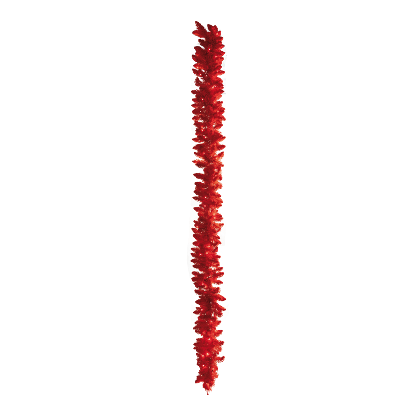 Edeltannengirlande, 270cm Ø 25cm mit 300 Tips, 100 LEDs, aus Kunststoff, beflockt, IP44 Stecker