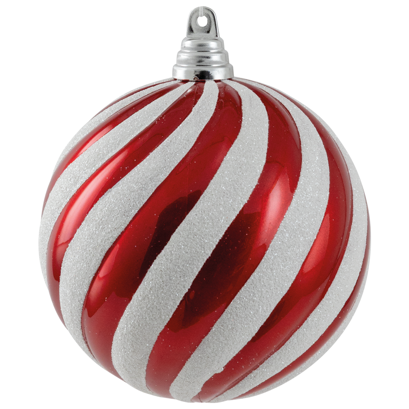 Ball ornament, Ø 15cm out of plastic, wavy, with hanger