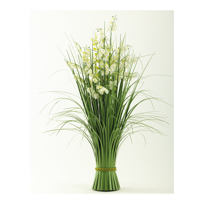 Grass bundle 45cm Fuß: Ø 8cm, Breite: Ø 25cm with lily of the valley, out of plastic