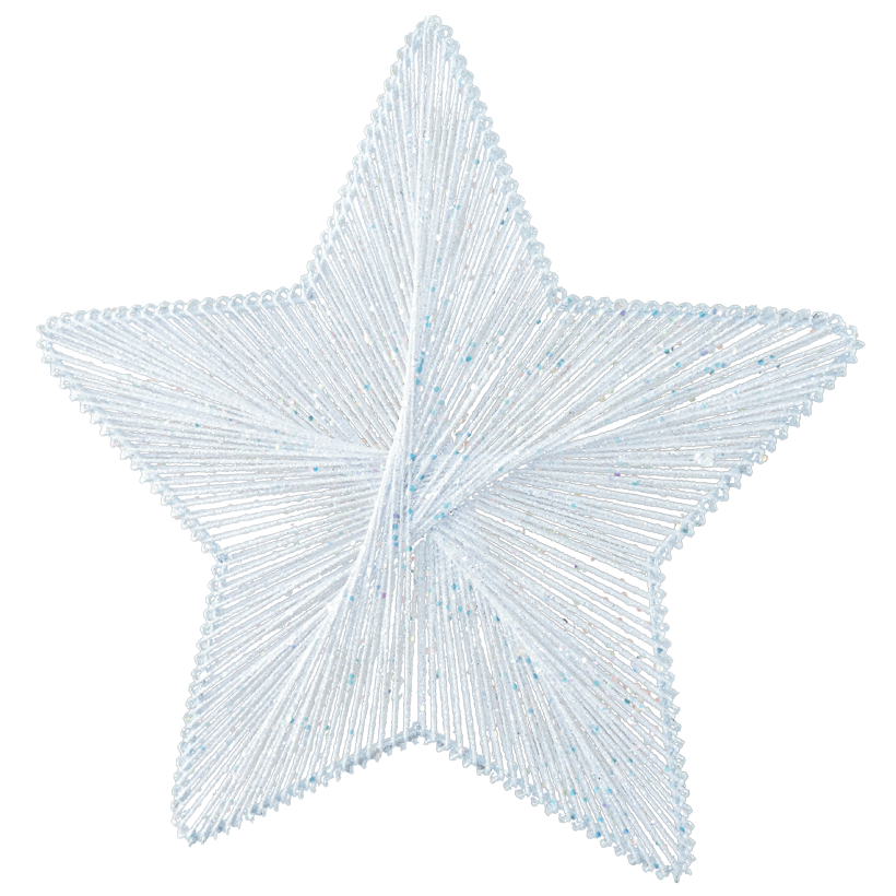 Star, 40cm out of plastic and metal, with glitter and sequins, with hanger