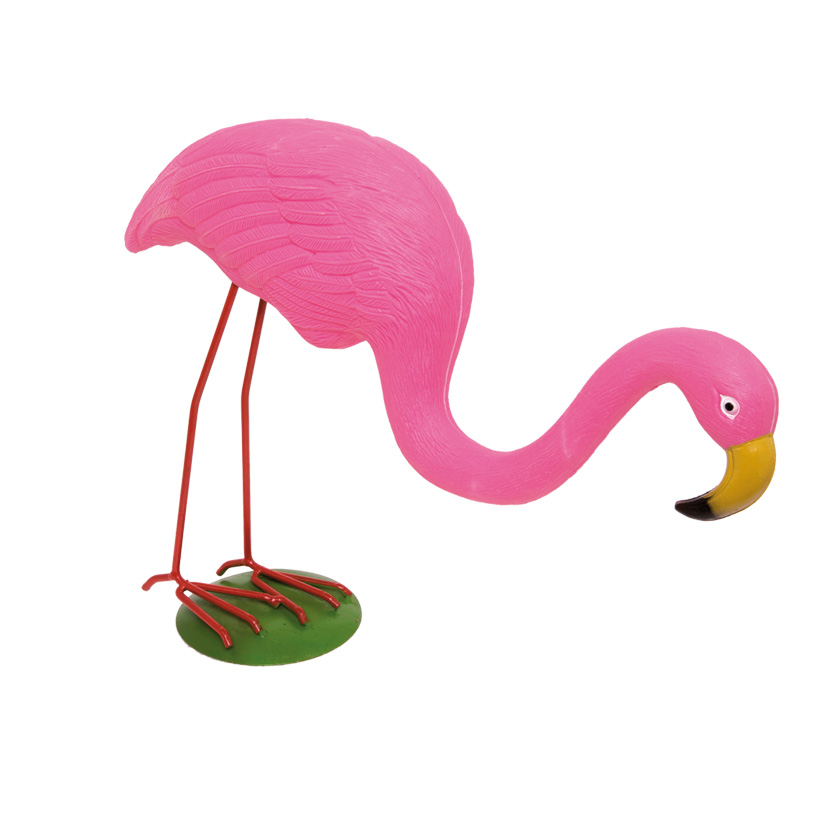 Flamingo 40x33cm, Kopf gesenkt, Kunststoff