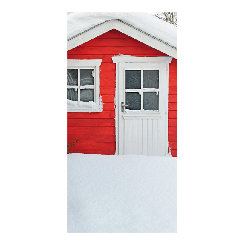 # Motivdruck "Häuschen im Schnee", 180x90cm Papier