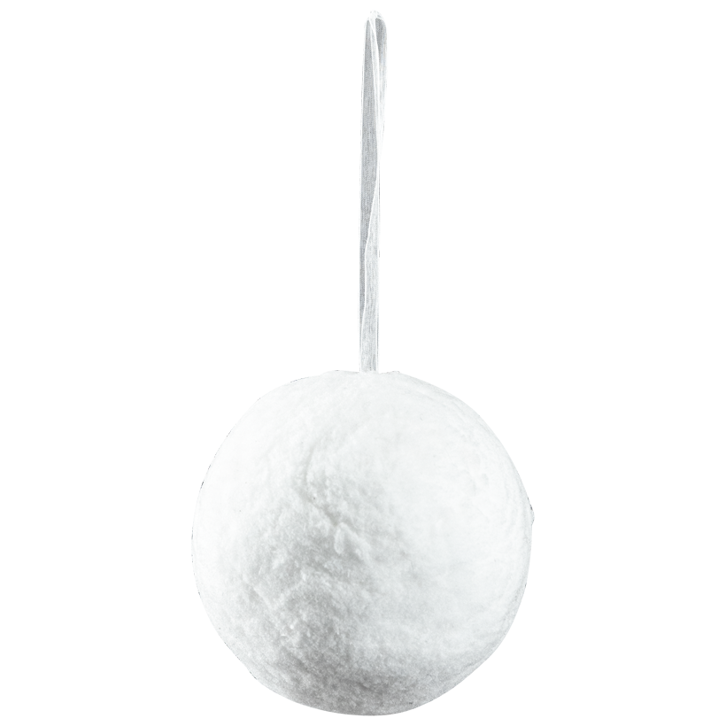 Snowball, Ø 10cm out of styrofoam and cotton wool, with hanger