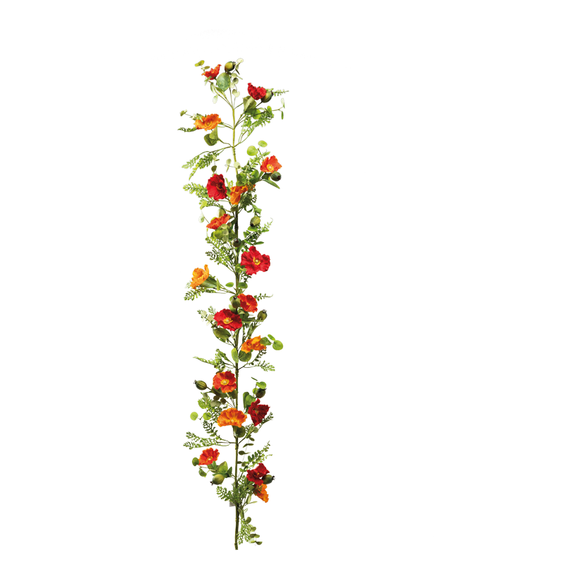 Guirlande de coquelicots, 150cm en plastique/soie artificielle