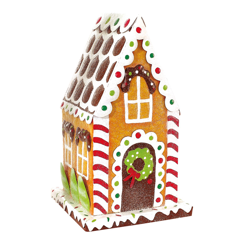 Gingerbread house, 22x22x38cm, slightly frosted, metal