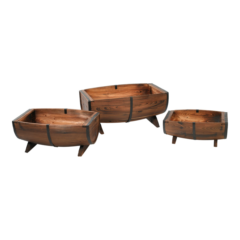 # Troughs, 60x39x21cm, 50x34x19cm, 40x28x16cm, 3pcs./set, wood