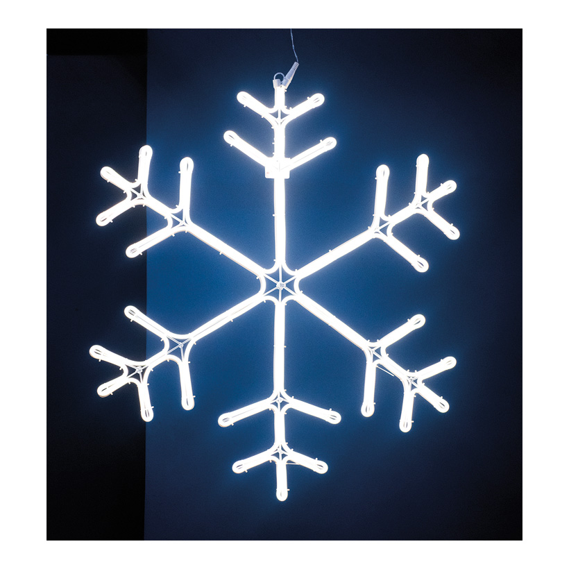Neon-shape "Snowflake" Ø 70cm, 230V, IP44, 1,5m supply cable, LED lamp with plug