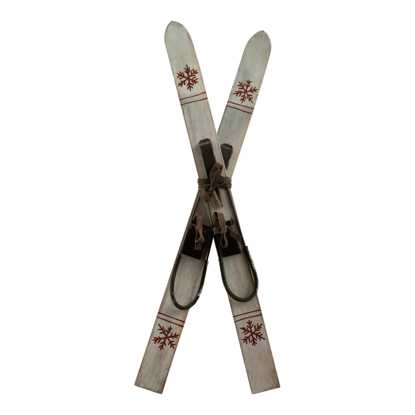 Paire de skis, 57x25x7cm en bois/métal