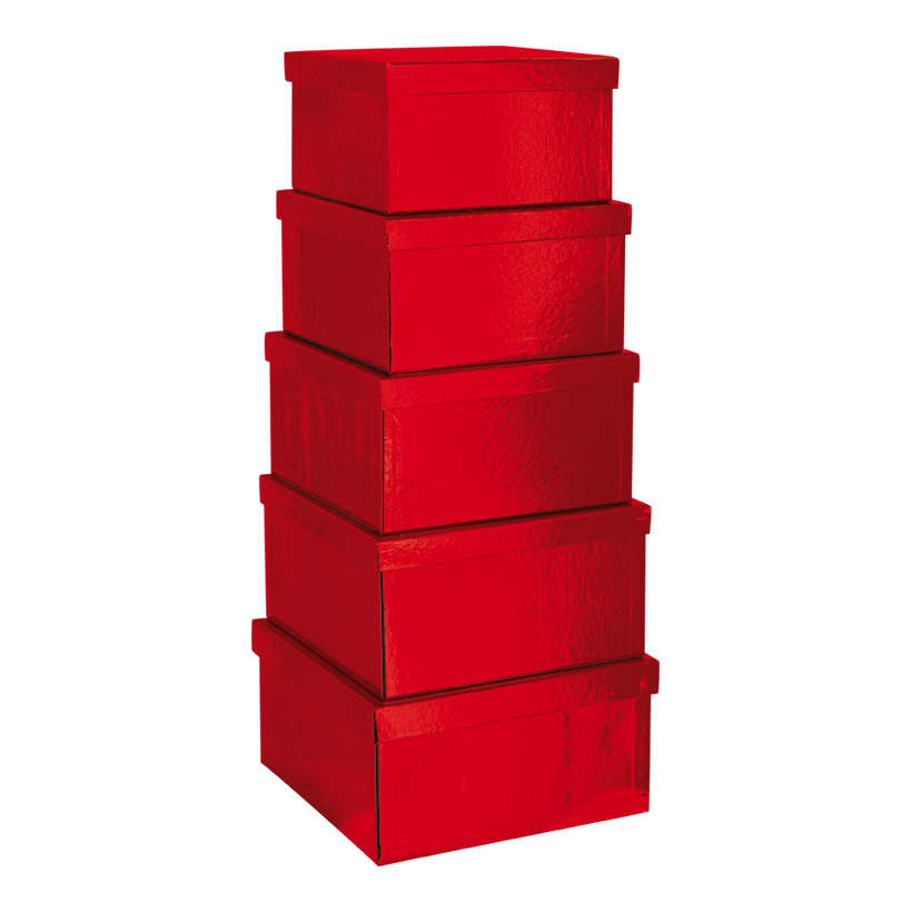 Boxes, 20x20x11,5cm - 26x26x13,5cm, 5pcs./set, square, nested, cardboard