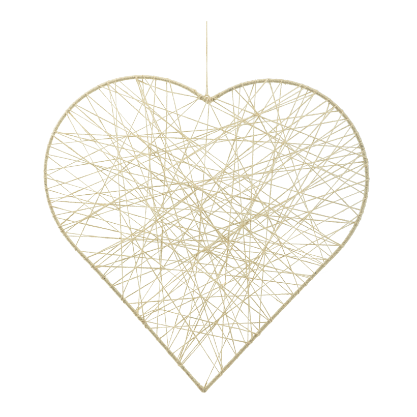 Herz mit Jute, 60cm aus Metall, zum Hängen