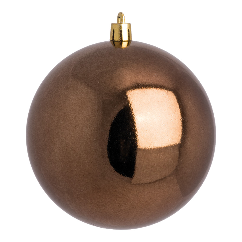 Weihnachtskugel, braun glänzend, Ø 8cm, 6 Stk./Blister