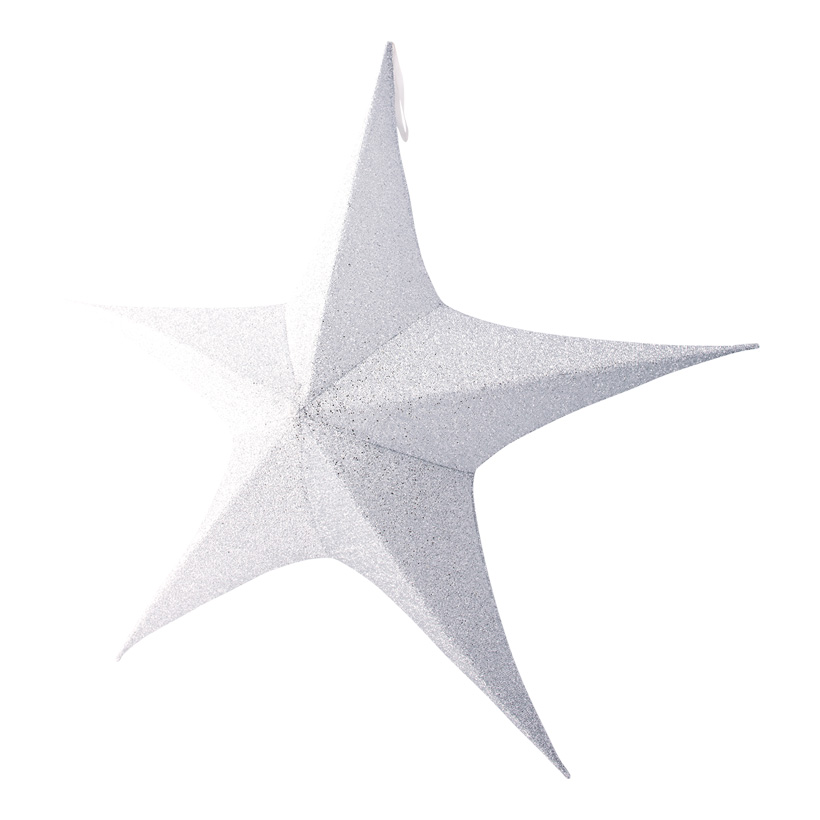 Textilstern, 5-zackig, Ø 110cm glitzernd, faltbar, mit Reißverschluss und Hänger