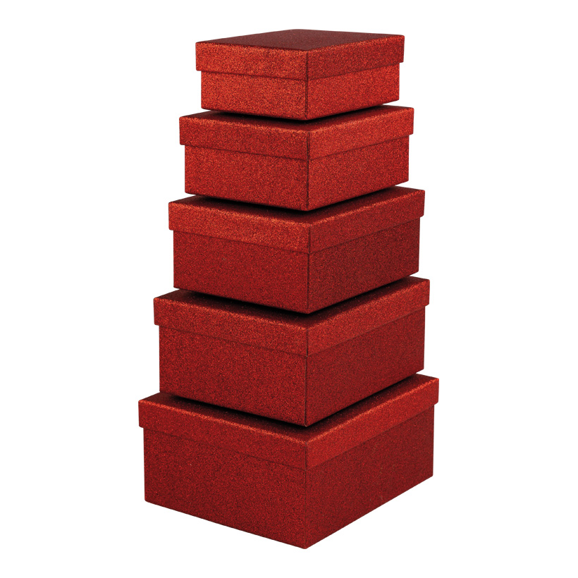 Geschenkboxen, 22x19x10cm, 20,5x17x9cm & 19x15,5x8cm 17,5x14x7cm, 16x12x6cm 5 Stk./Set, rechteckig, ineinander passend