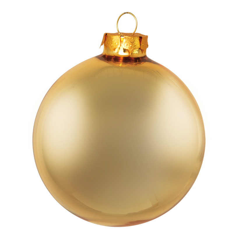 # Christmas balls, gold matt, Ø 6cm, made of glass, 6 pcs./blister