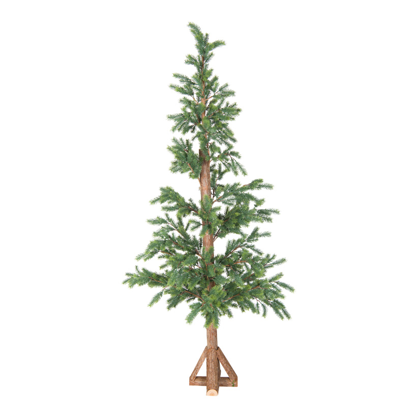 Fir tree, 180cm 756 tips, out of plastic, wooden base, spray cast tips