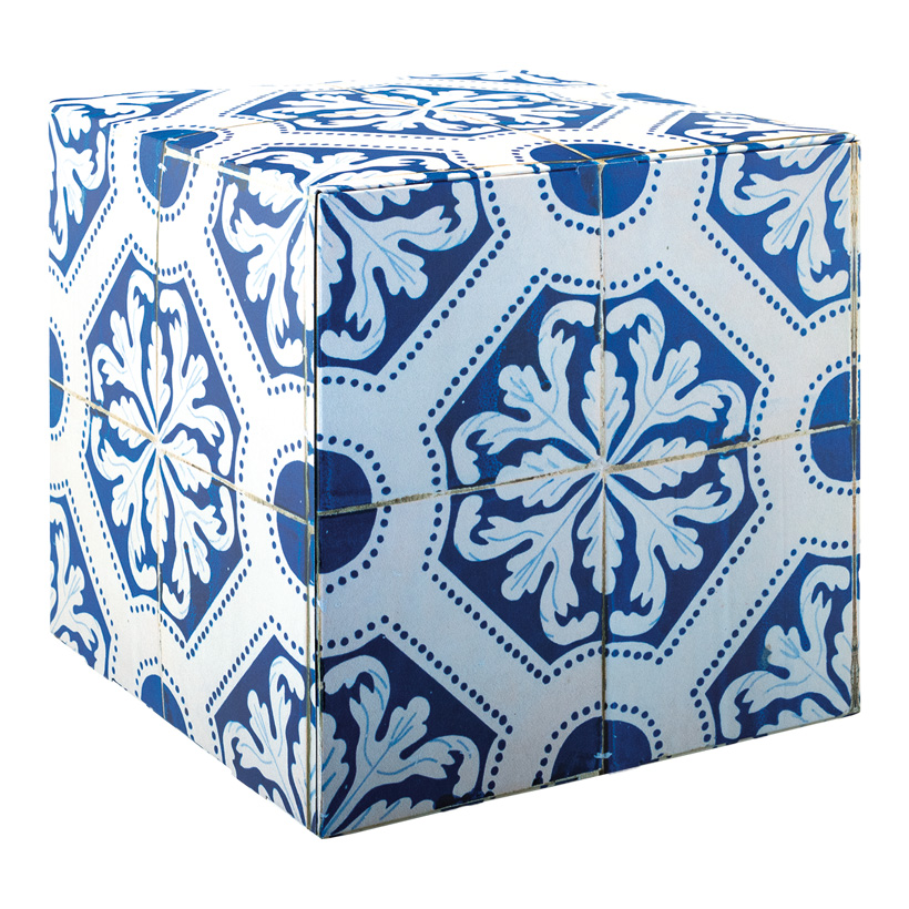 # Cube à motif " Carrelage rétro ", 32x32x32cm Croix carton intérieur pour stabilisation, haute qualité impression et matériel, 450g/m²,en carton, pliable