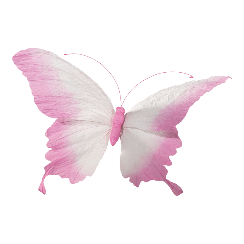 Papillon à tige courte, 60x37cm Stiel: 12cm en papier, flexible