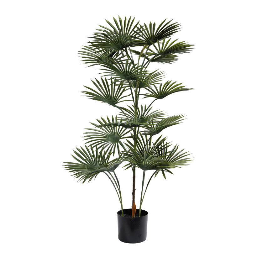 Palme im Topf, 120cm Topf: Ø 17cm 20 PE Blätter, aus Kunststoff/Kunstseide