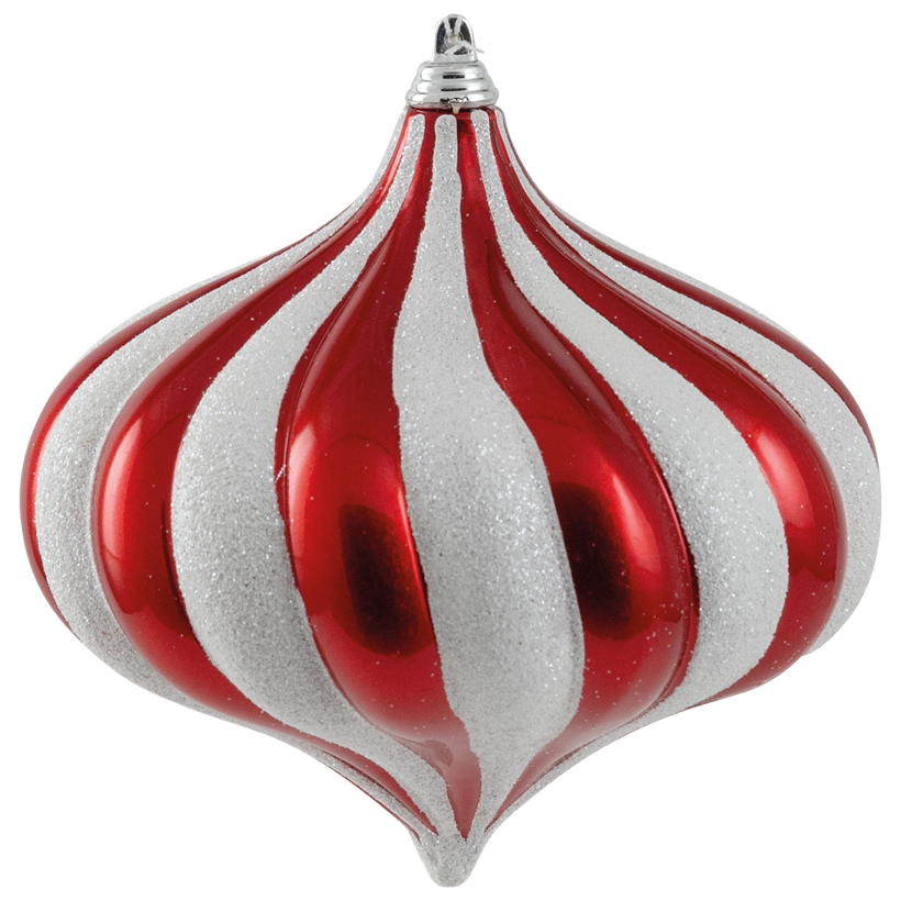 Ball ornament, Ø 15cm out of plastic, onion-shaped, with hanger