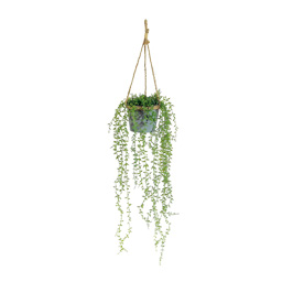 # Plante à suspendre 80 cm, Ø 18 cm textile, dans un pot en métal