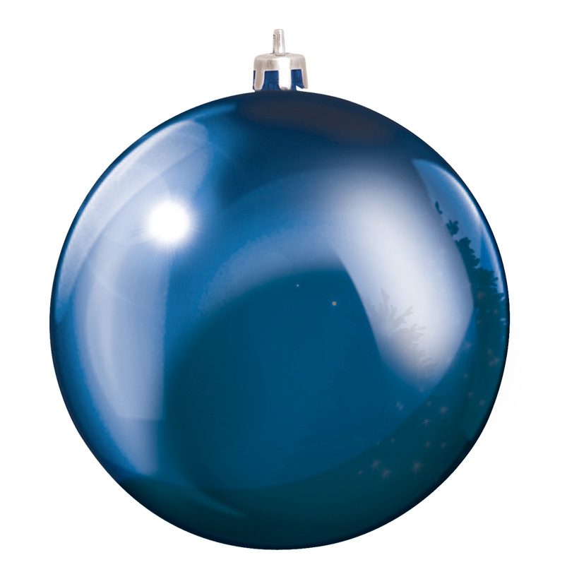 Weihnachtskugel, Blau, Ø 20cm, aus Kunststoff, Schwer entflammbar nach B1, UV-beständig