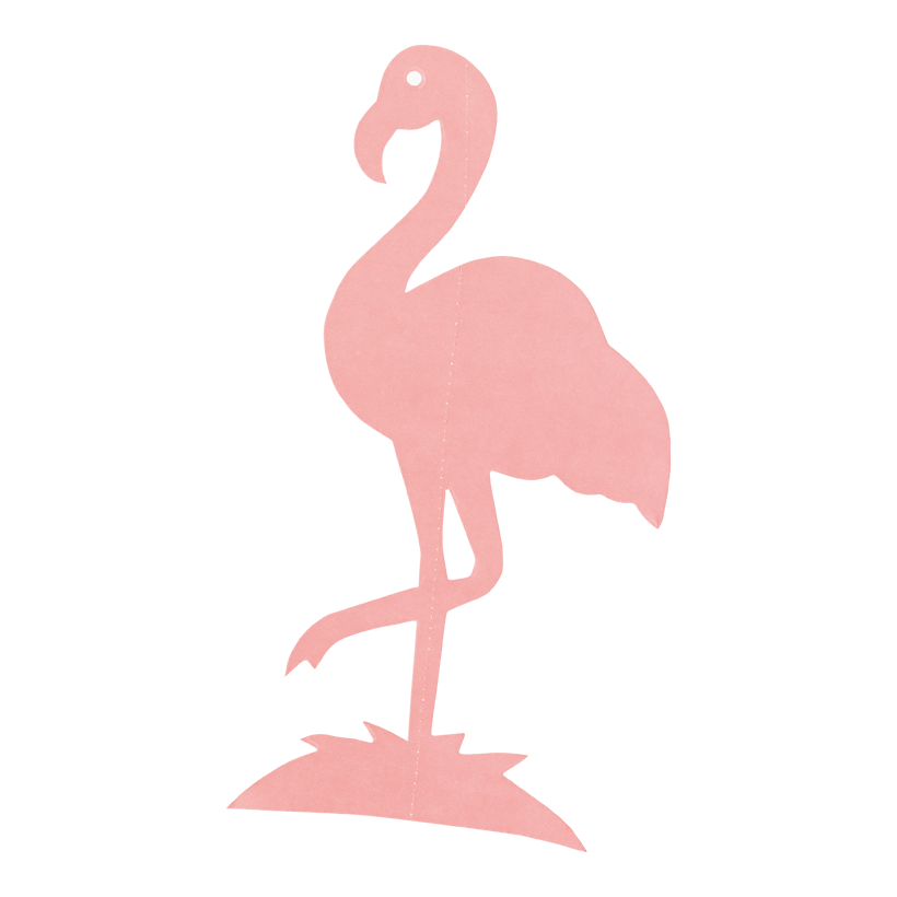 # Flamant rose, 30cm en carton, difficilement inflamable selon B1, coloré 2 côtés