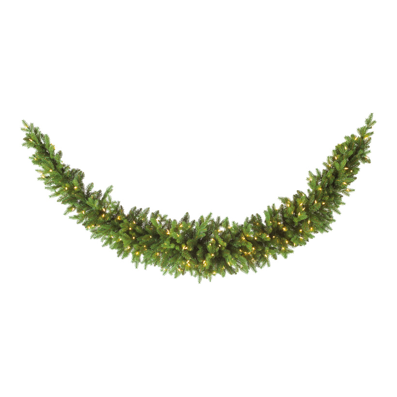 Noble fir swag, 270cm _40cm w. 100 LEDs, for outdoor use, IP44 plug PE/PVC-mix, 366 tips