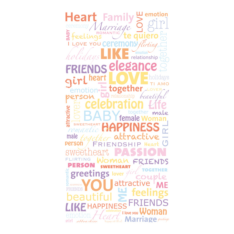# Banner "Love Letters", 180x90cm fabric