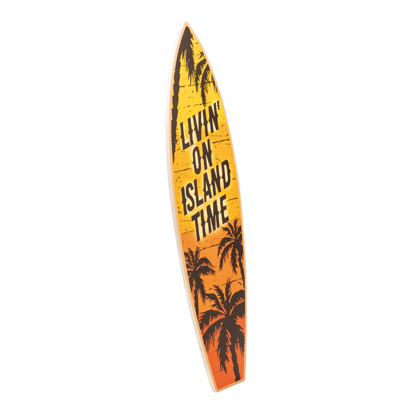 Surfbrett aus MDF, 90x25cm mit Holzständer, bedruckt