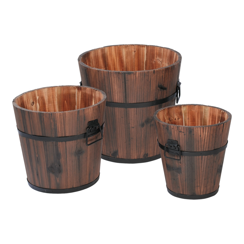 # Buckets, 41x32cm, 35x28cm, 29x24cm, 3pcs./set, wood