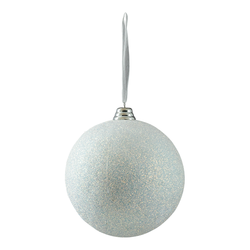 Ball, Ø 20cm out of styrofoam, with hanger, glittering