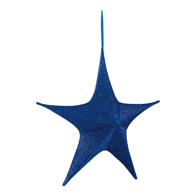 Textilstern, Ø 65cm 5-zackig, glitzernd, faltbar, mit Reißverschluss