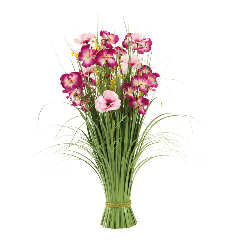 Bundle of grass with violets, 70cm Breite: Ø 30cm out of plastic/artificial silk