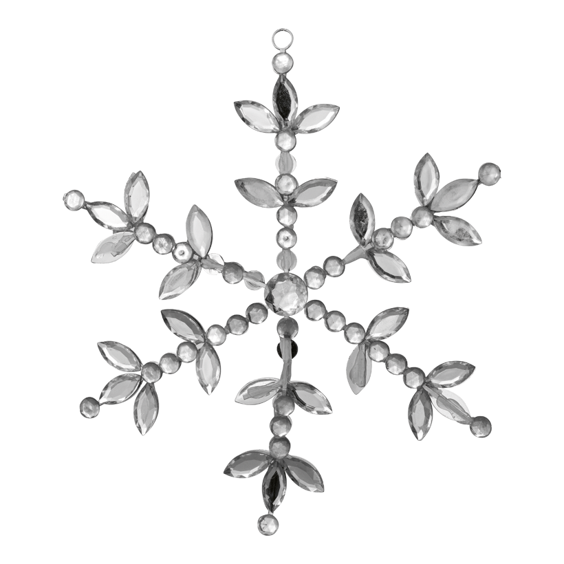 Schneeflocke, 23cm aus Kristallplättchen, mit Hänger
