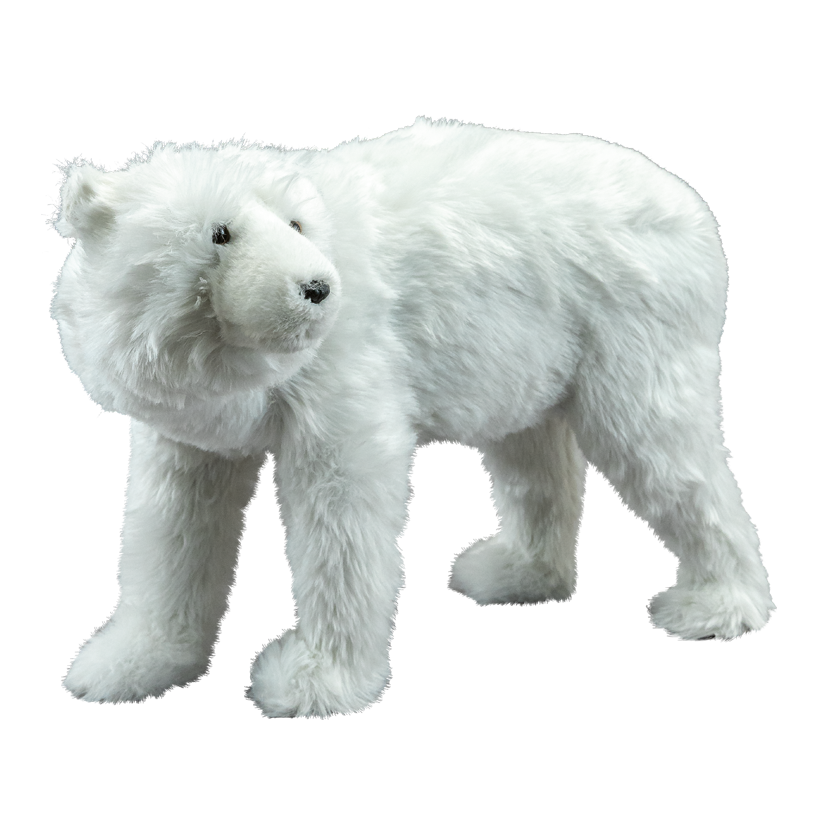 Ours polaire, 50x30x35cm en plastique/fausse fourrure, courant