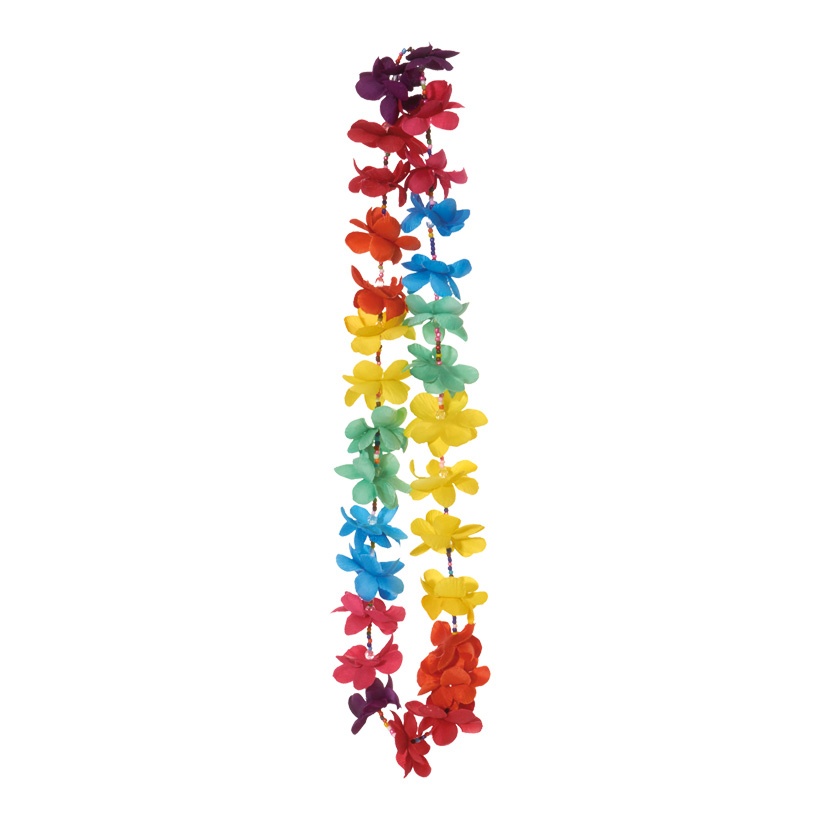 #Hawaii-Blütenkette 50 cm Kunststoff, mit Perlen